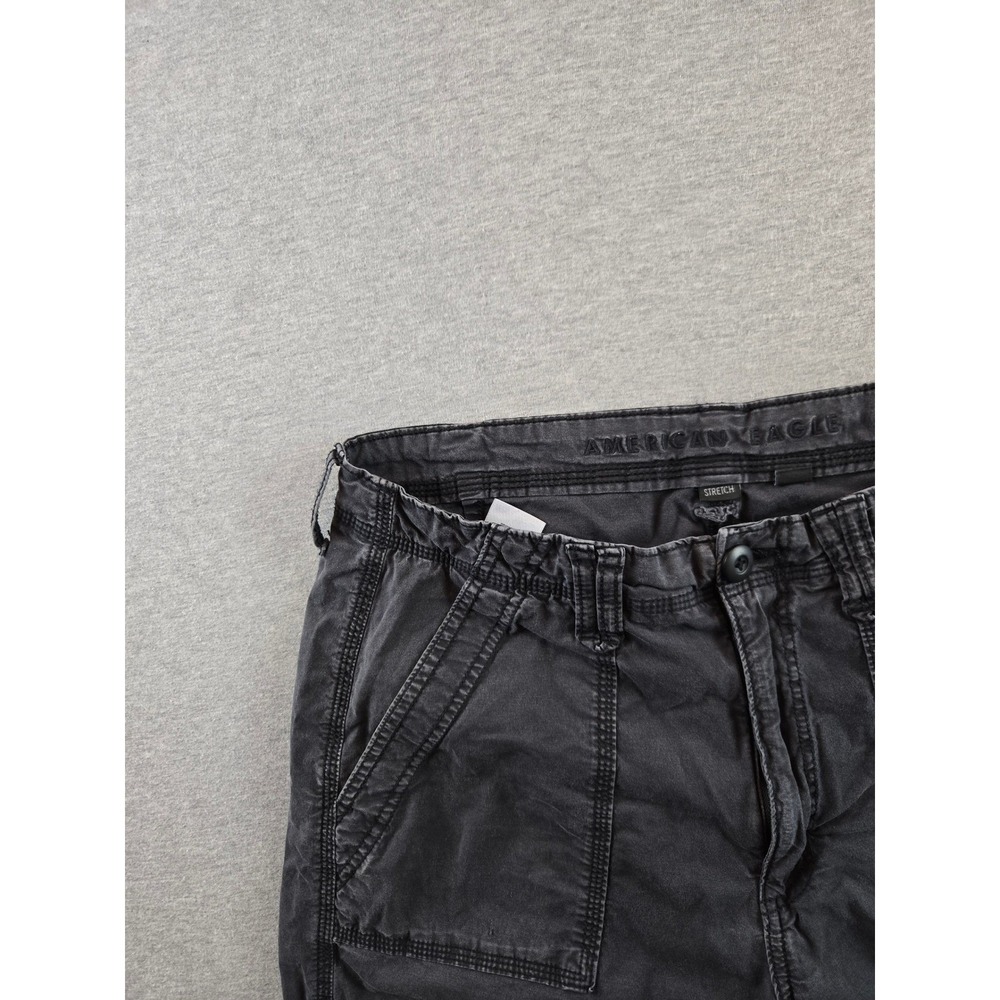 American Eagle Pants Womens 12 Charcoal Gray‎ Baggy Jogger Cargo Stretch Utility - Picture 7 of 12